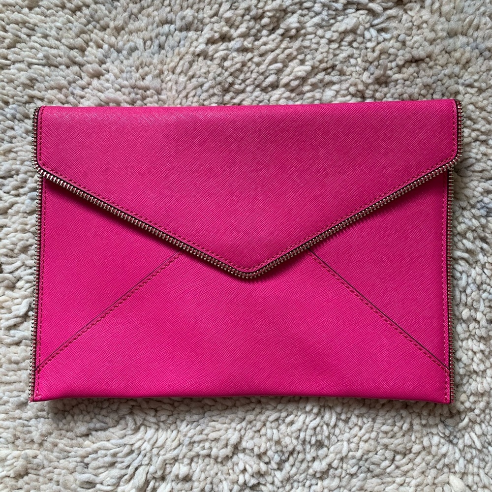 Rebecca Minkoff Leo Clutch in Fuscia/Hot Pink